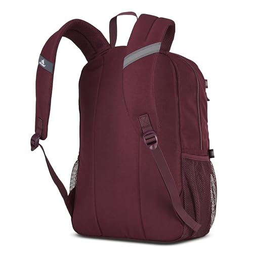 Image of High Sierra Everclass Backpack - Travel or Work Laptop Bookbag with 360 Reflectivity, Dual Water Bottle Pockets & Fits Laptops Up To 15.6 inch, One Size, Maroon