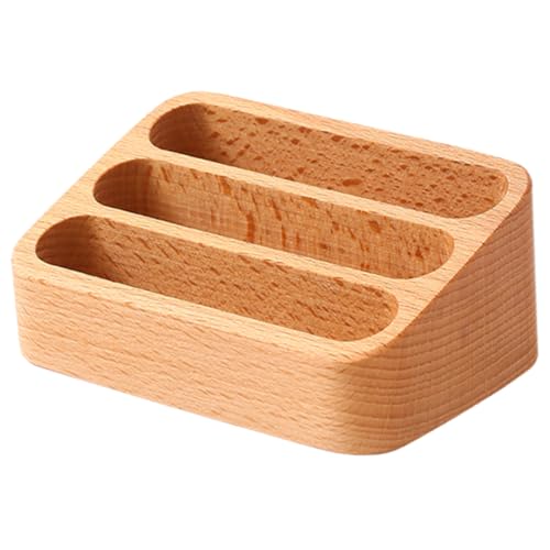 lurrose 木製名刺立て 卓上用仕切り多機能カードホルダー ビジネス用収納スタンド オフィスデスク整理用