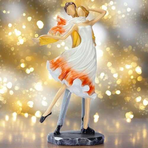 Elegant Gold Couple Figurine – Romantic Poly-Resin Sculpture for Home Décor, Anniversary, and Valentine’s Day Gift – Intricately Designed Love Statue (Yellow) — photo — 7 of 9