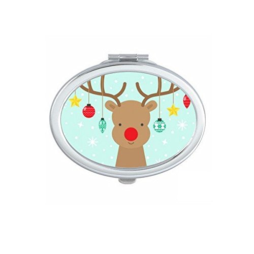 Miroir de poche portable mignon petit miroir main motif flocon étoile Noël