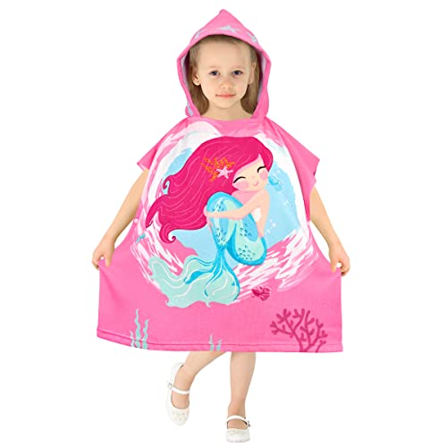 BTNEEU Toalla Infantil con Capucha Sirena Toalla de Playa con Capucha Niña Toalla Poncho Niño...