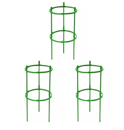 Lot de 3 cages à tomates, convient pour les plantes en pot, les supports de plantes de jardin, les plantes grimpantes, les légumes et les fleurs, treillis vert réglable d'extérieur