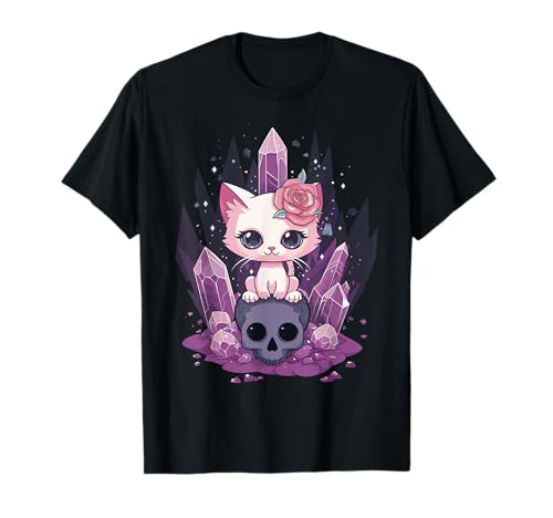 Kawaii cat pastel goth cute creepy kawaii anime aesthetic t-shirt
