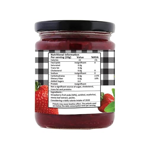 Vistevia Sugar Free Strawberry and Orange Jam, Diabetic and Keto Friendly - Sweetened Naturally with Stevia- Tastes Delicious - Pack of 2 (220 * 2 GM)