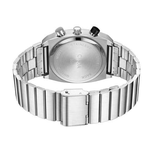 Image of CILOA Mens Watches Chronograph Stainless Steel Waterproof Date Analog Business Fashion Wristwatch for Men