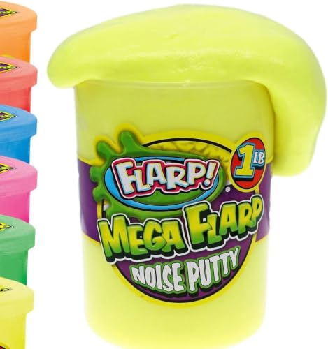 Mega Flarp Noise Putty Scented Glow in the Dark 1 Pound JA-RU. Squishy Sensory Toys for Easter, Stress Toy Party Favors 335-4 (Mega Flarp 1 Pound, 4 Packs)