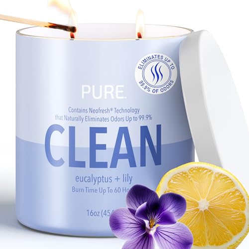 Top 10 Best Candles for Bathroom Odor Elimination Reviews 11 Candle-Lite Pure Eucalyptus & Lily Odor Eliminating Scented Candles, Neofresh Technology Eliminates 99.9% of Odors, 16 oz 2-Wick Jar, Proudly Poured in The USA, Up to 60 Hours Burn Time