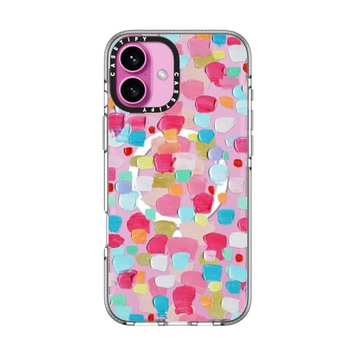 CASETiFY Clear iPhone 16 Plus Case [Not Yellowing / 6.6 ft. 3X Military Grade Drop Protection/Compatible with Magsafe] - Magenta Confetti - Clear by CASETiFY - Used condition - Image 2