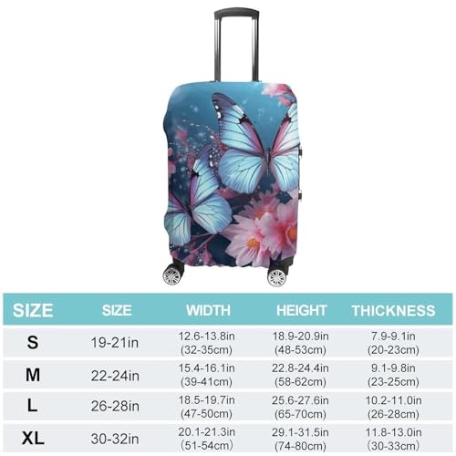 Suitcase Covers for Luggage Washable Luggage Cover Butterfly Blossoms Luggages Wheel Covers Elastic Travel Carry On Suitcase Cover Travel Luggages Protector Sleeve Fit 29-32 Inch M2