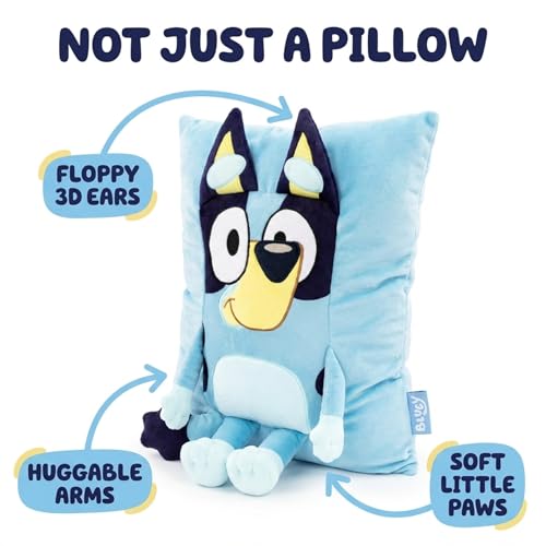 Image of Jay Franco Bluey Snuggle Pillow - Super Soft Plush Decorative Throw Pillow - Measures 15 Inches (Official Bluey Product)