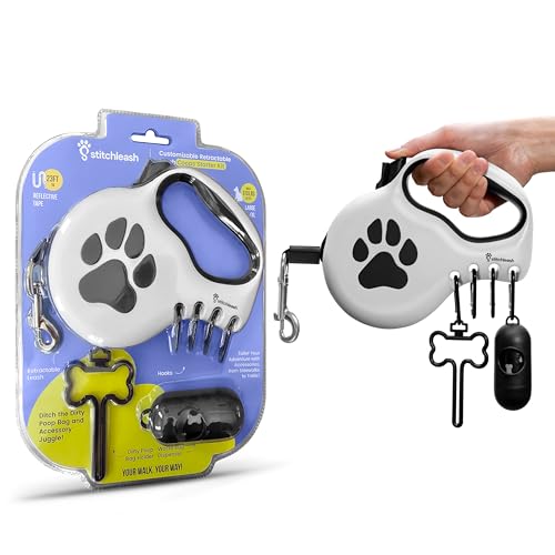 StitchLeash Coleira retrátil para cães grandes e extragrandes (até 50 kg) - personalizável, patentea