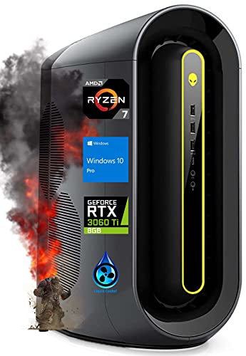 Alienware Aurora R10 Gaming Desktop, AMD Ryzen 7 5800, Nvidia Geforce RTX 3060 Ti 8GB, 32GB RAM, 1TB NVMe SSD + 1TB HDD, DisplayPort, HDMI, Wi-Fi, RGB FX Lighting - Windows 10 Pro (RENEWED)
