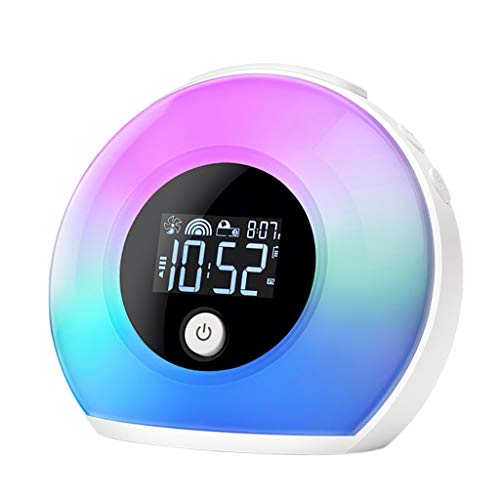 Wake Up LED Licht Wecker Nachtlicht für Kinder Digital Uhr für Schlafzimmer mit Bluetooth Lautsprecher Einstellbares Licht Dekorieren Zuhause