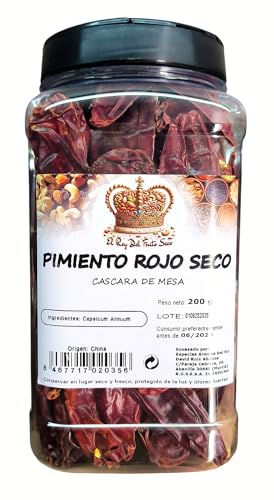Pimiento Rojo Seco 200 gr - Cascara de mesa - El Rey el Fruto Seco