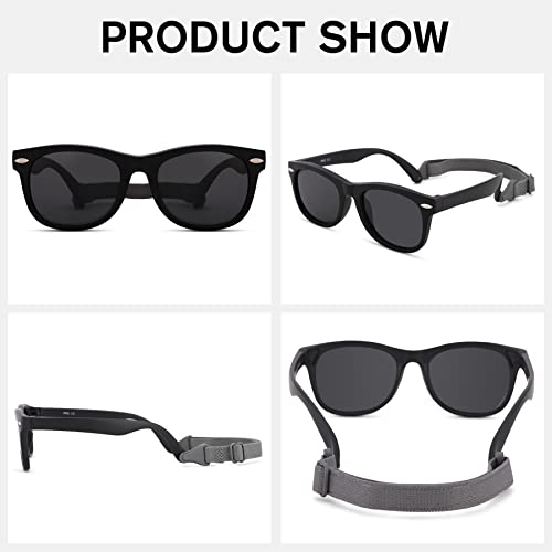 Flexible Bendable Polarized Baby Sunglasses with Strap for Newborn Infant Boys Girls Age 0-24 Months4