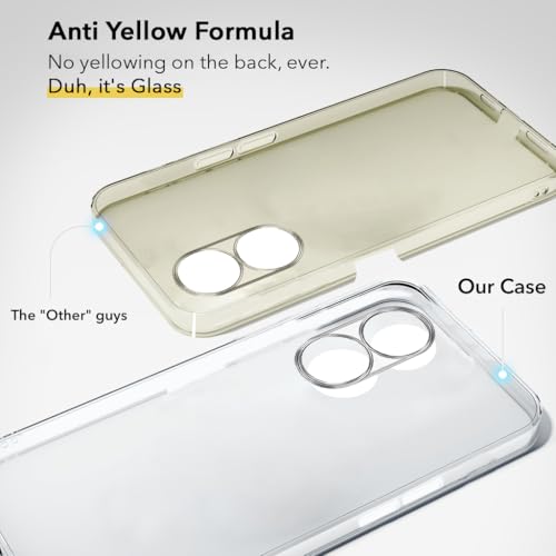 Image of Jkobi Lifetime Anti-Yellow Clear Back Cover Case for Oppo A78 5G (Sleek Hard Crystal | Shockproof and Camera Protection)