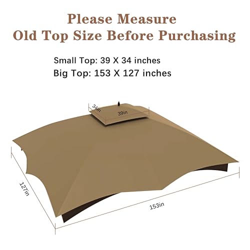 image for SCOCANOPY Replacement Top for 10x12 FT Gazebo Massillon Biscayne,Cabin