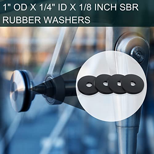 Rubber Washer Heavy Duty Abrasion Resistant Rubber, 1 Od X 1/4 Id X 1/8 Thickness Rubber Flat Washer Flat Rubber Grommets Black Rubber Washers For Bolts Spacers, Vibration Suppression (50) #TOP4