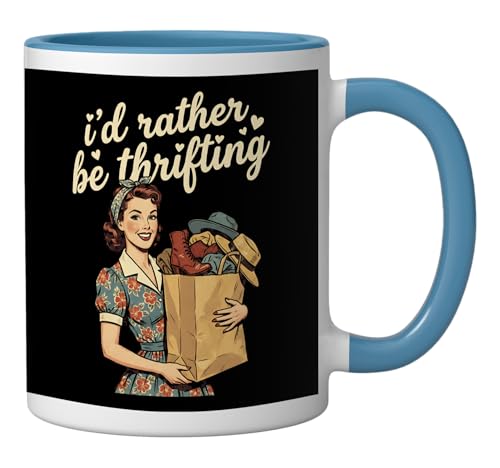 Taza cerámica azul/blanco vintage 11 onzas miniatura 2