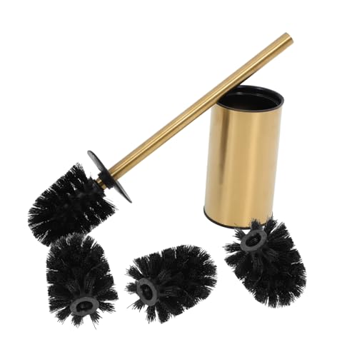 Yardenfun 1 Juego Escobilla de Inodoro con Soporte y Mango Cepillo de Limpieza para Baño Accesorios de Baño Acero Inoxidable Incluye Cabezas de Cepillo para Superficies de Instalación y Uso