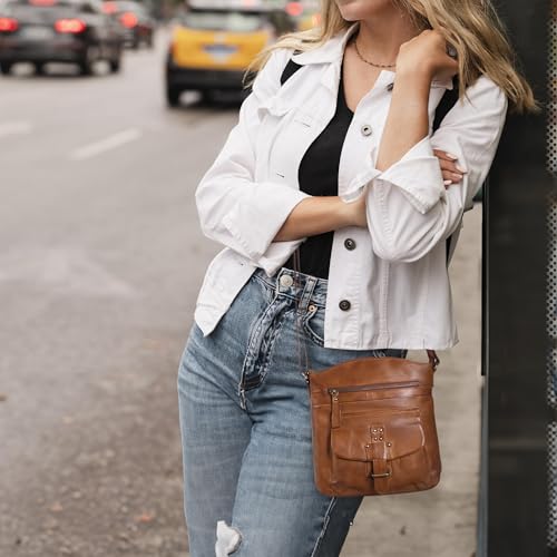 Oak Leathers Leather Crossbody Bag For Women With Adjustable Sling Strap - Medium Size Crossover Shoulder Handbag Purse - Image 4