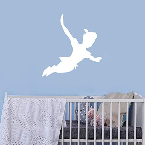 QIEGAO Flying Peter Pan Silueta Pegatinas de Pared de Vinilo para habitación...