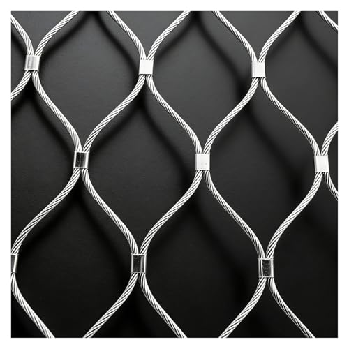VagxTbs Red Cuerda Acero Inoxidable Malla Metálica Tejida Valla Jardín Protección Para Balcones Malla Alambre Flexible Red Metalica Anticaída Red Para Balcón(2.5x3m/8.2x9.9ft)