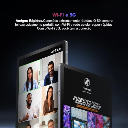 Xixaomiro 3 em 1 Tablet, 10.1 Polegada Android 13 Tablet, 12GB+512GB com Teclado Capa Mouse, 1920x12