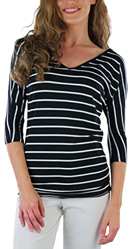 ToBeInStyle Women's Long Sleeve Form Fitting Round Scoop V Neck Tees