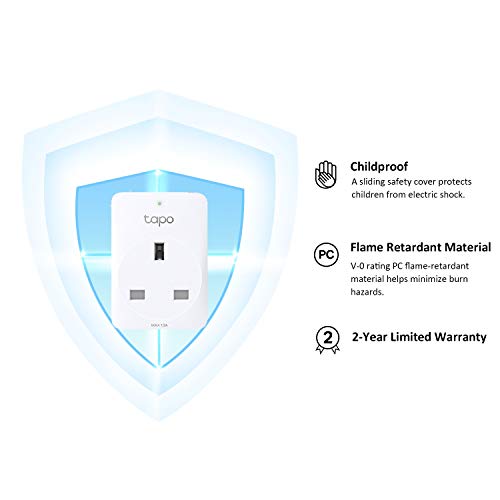 TP-Link Tapo Smart Plug Wi-Fi Outlet, Compatible with Alexa (Echo and Echo Dot), Google Home, Wireless Smart Socket, Remote Control Timer Switch, Device Sharing, No Hub Required - Tapo P100 (4-Pack)