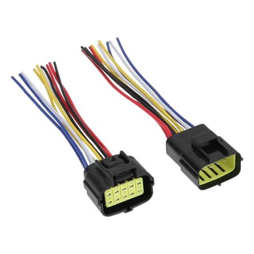 1 Paire de Fiches Étanches 10 Broches pour Voiture Fil Mâle/Femelle Scellé 300 V 18 AWG pour Équipement Électronique Auto