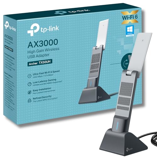 TP-Link Archer TX50UH AX3000 WiFi Dongle, WiFi 6 Dual Band Wireless, USB Adapter f&uuml;r PC, breitere Abdeckung, geringere Latenz & hohe Effizienz, USB 3.0, Win10/11 Unterst&uuml;tzung