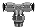 AIGNEP USA 50210N-5-1/8 Push-in Fittings, Swivel Branch Tee, Nickel Plated Brass, 5 mm Tube x 1/8" Swift-Fit Universal Thread