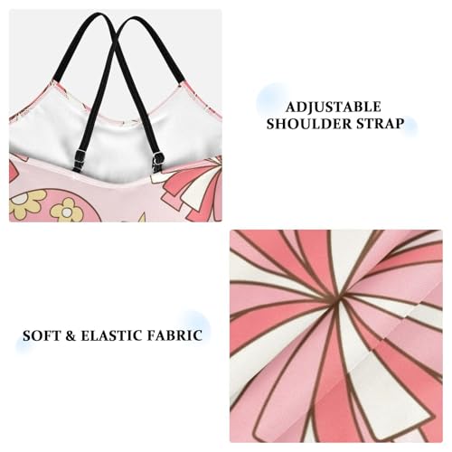 Girls One Piece Swimsuits Pink Football Helmet Pattern Sport Halter Swimwear Beach Bathing Suit3