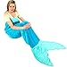Adult Mermaid Tail Blanket - Luxurious Minky Fleece Mermaid Tail for Teens or Ladies in Ocean Blue and Aqua