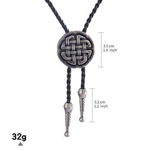 Image of GelConnie Native American Bolo Tie Rodeo Cowboy Leather Necktie Western Necklace Costume Accessories for Men,Women