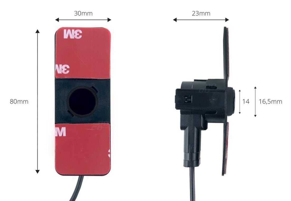 AMiO 02254 Sistema de asistencia de aparcamiento con taladro con sensor con instrucciones de montaje negro