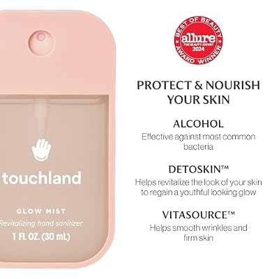 Touchland Hydrating Hand Sanitizer Spray Care Trio Set (Revitalizing Glow Mist and Ultra-Soothing Gentle Mist, Icy White Hand Mist Case) 2 x 1 FL OZ Travel Size Mists, 1 x Accessory Included