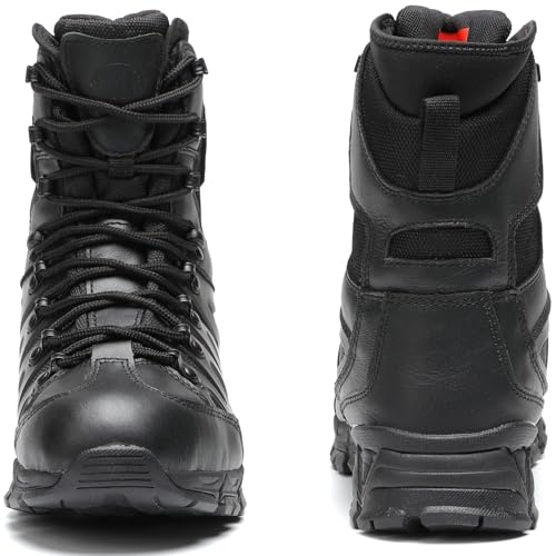 HANDROCK 8" Waterproof Men's Military Tactical Work Boots, Hiking Motorcycle Combat Slip/Oil Resistant Boots with YKK Side Zipper3