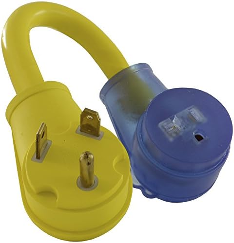 Conntek 14340 30Amp RV to 15/20Amp Pigtail Adapter,Yellow & Blue