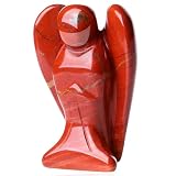 XIANNVXI 38mm Schutzengel Kristalle Roter Jaspis Engel Figur Heilung Kristall Edelsteine Poliert Steine Statue Reiki Angel Figur Schutzengel Geschenk