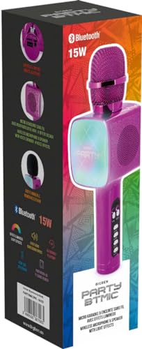 Bigben - PARTY BTMIC - Wireless Microphone + Speaker with Light Effects - pink