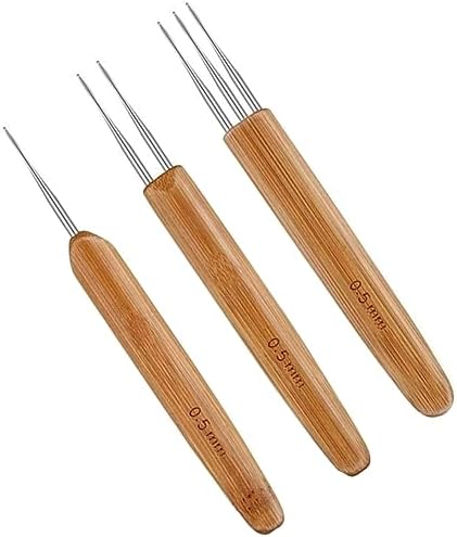 3 Pcs Dreadlock Crochet Hooks for Hair 0.5mm