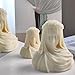Veiled Lady Candle Mold, Silicone Veiled Female Bust Veiled Lady Bust Veiled Maiden Bust Sculpture Statue Mold DIY Candle Hand Soap Making Mold Resin Molds Clay Plaster Craft Mould (S)