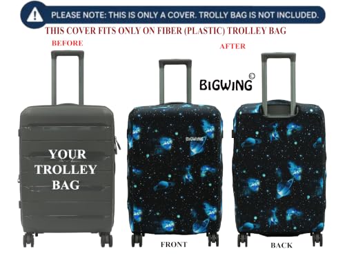 Image of BIGWING Protective Luggage Cover in Polyester Fabric with Galaxy Print for | Large Size 28' inch 75 cm | Hard Luggage (Fiber) Trolley Bag Cover