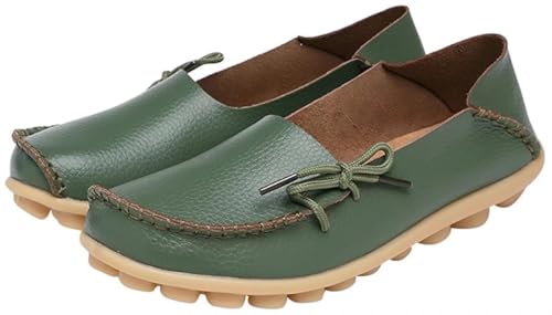 Image of Women's Leather Slipper Loafers Flat Shoes Slip-Ons