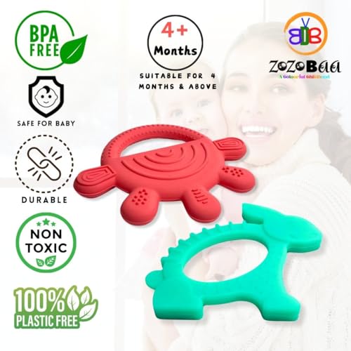 Image of Cute Shape Soft Silicone Teether for Baby Gums, Teething Toys for Babies, BPA Free, Pain-Relief Non-Toxic, 100% Food Grade Soothing, Easy to Grasp Chewable - Hand+Pineapple+Rabbit (Pack of 3)