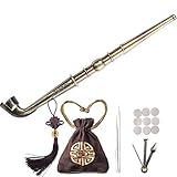 SlimpleStudio Tabakpfeife 1pcs 29cm Lange Weinlese-Metalltabakpfeife Pfeife Geschenk Rauch for Männer-Light Gold Pfeife (Color : Light Gold)