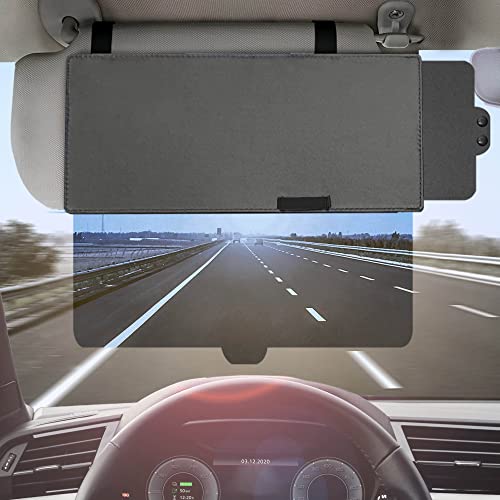 EcoNour Sun Visor Extender for Cars | Polarized, Anti-Glare Sun Visor for Car | Car Visor Extension Front & Side Sunshade Window Sun Blocker Protects from Sun Glare, Snow Blindness, Fog, UV Rays