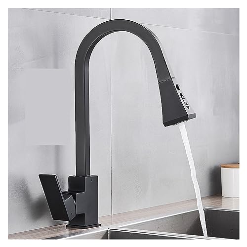 Mitigeur de cuisine noir mat carré extractible orientable à 360° - 2